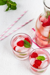 Raspberry Cocktail Lemonade. Selective focus.