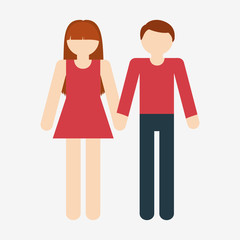 Obraz na płótnie Canvas faceless heterosexual couple woman in dress man with shirt and pants icon image vector illustration design 