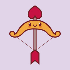 bow and arrow valentines day related kawaii style icon image vector illustration design 