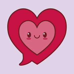 heart cartoon valentines day related kawaii style icon image vector illustration design 