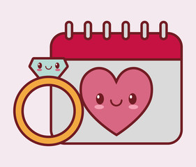 valentines day related kawaii style icon image vector illustration design 