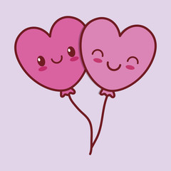 heart cartoon valentines day related kawaii style icon image vector illustration design 