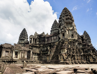 Naklejka premium Angkor Wat, the 12th century Hindu temple complex in Cambodia and the UNESCO World Heritage Site