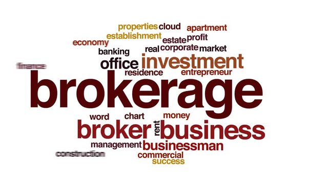 Brokerage animated word cloud, text design animation.