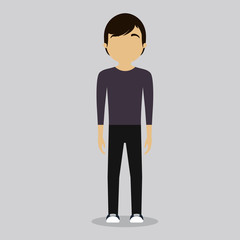 faceless fashionable young man icon image vector illustration design 
