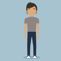 faceless fashionable young man icon image vector illustration design 