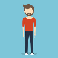 bearded faceless fashionable young man icon image vector illustration design 