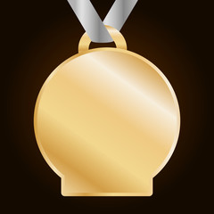 blank gold medal icon image vector illustration design 