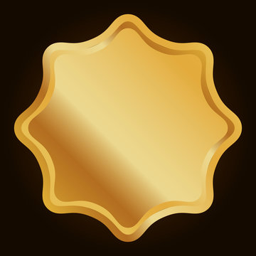 gold blank metallic label or seal icon image vector illustration design 