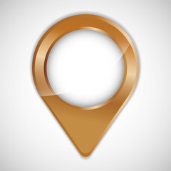 gold metallic finish gps pin icon image vector illustration design 