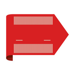 color price tag with right side with triangular shape vector illustration