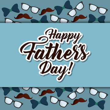 happy fathers day letters emblem and related icons image vector illustration design 
