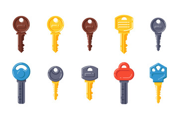 Door security key vector isolated icon.