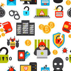 Internet security seamless pattern vector illustration.