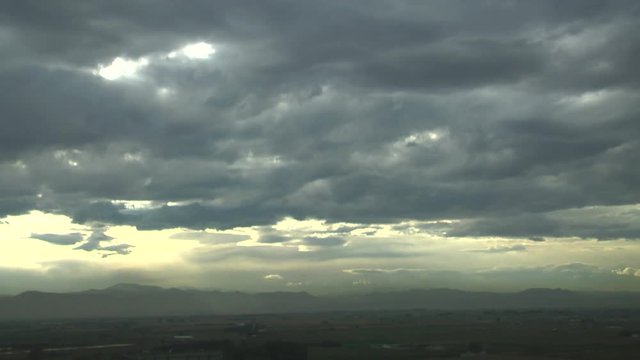 Sunbeams in Variably Cloudy Sky Colorado