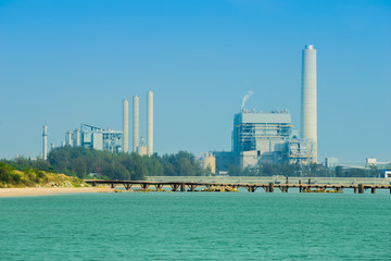 electrical power plant near the sea, Rayong, Thailand
