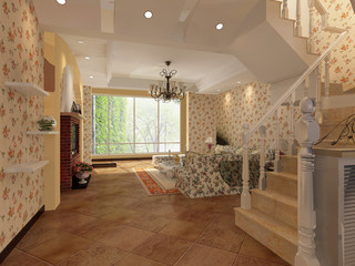 3d rendering of home interior.