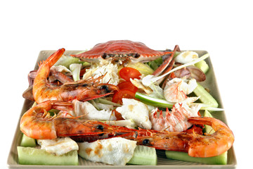Seafood salad hot and cold