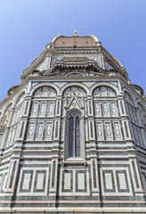 Detail of Cathedral of Saint Mary of the Flower in Florence, Italy