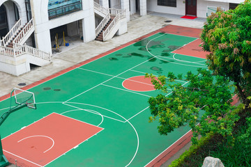 outdoor basketball court in a day time
