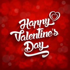 Happy Valentines Day handwritten lettering design text on color background.