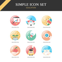 Education Simple Icon Set