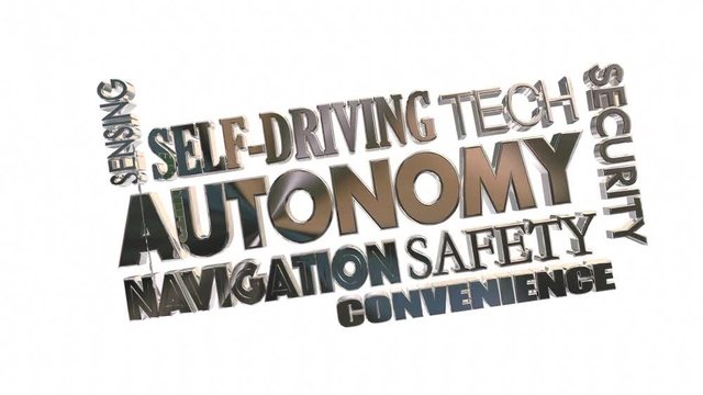 Autonomy Self-Driving Autonomous Vehicles Word Collage 3d Animation