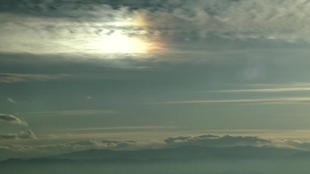 Brilliant Sun Dog or Mock Sun over Rockies