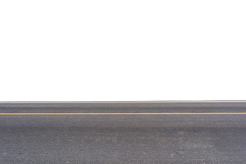 Side view of asphalt road isolated on white background. This has clipping path.