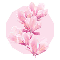 Crystal Pink orchid, polygon flowers, beautiful floral background for ads