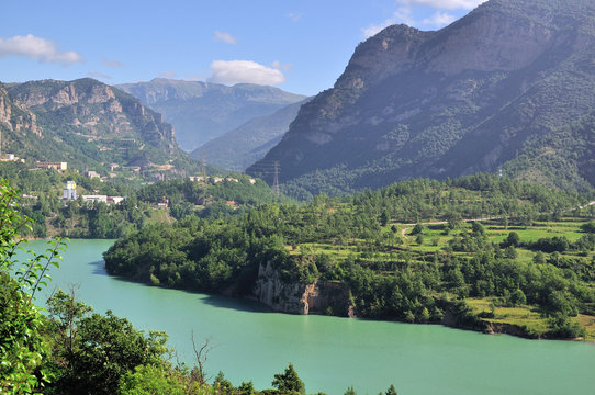 The landscape Baells Reservoir valley.