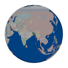 Bangladesh on political globe