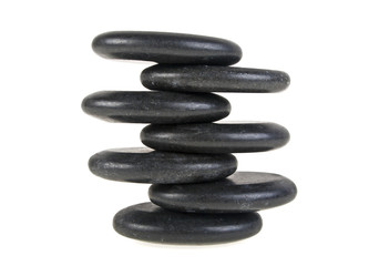 Black stones isolated on white background
