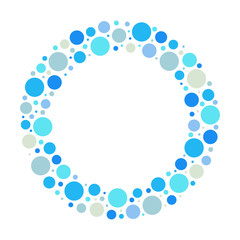 Circle frame pattern. Vector illustration. Abstract blue and grey bubbles decoration design
