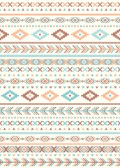 Seamless Ethnic pattern textures. Brown & Blue colors. Navajo geometric print. Rustic decorative ornament. Abstract geometric pattern. Native American pattern. Ornament for the design of clothing