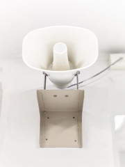 The indoor speaker on the wall for information in factory.