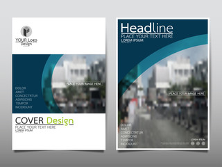 Blue curve flyer cover business brochure vector design, Leaflet advertising abstract background, Modern poster magazine layout template, Annual report for presentation.