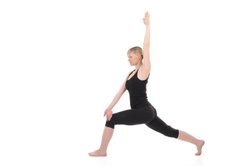 Obraz premium młoda kobieta jogi robi ćwiczenia jogi