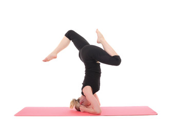 Fototapeta premium young yoga female doing yogatic exercise