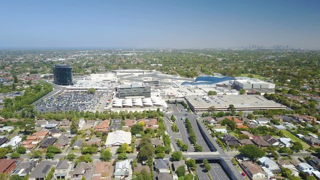 4k aerial timelapse video of giant shopping mall