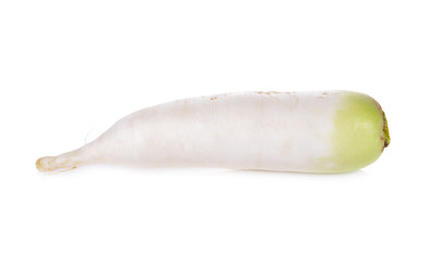 raw Japanese radish on white background