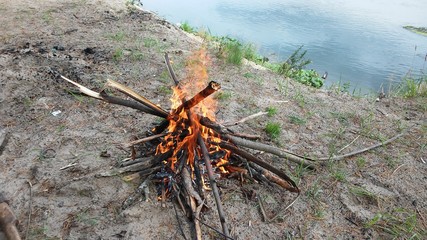 fire on the river bank