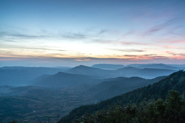 Phu Ruea viewpoint with sunset