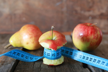 measurement red bitten apple