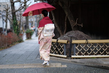Japanese Lady in Kyoto　着物姿の女性