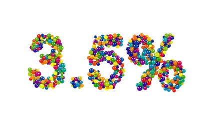 Decorative 3.5% or three and a half percent