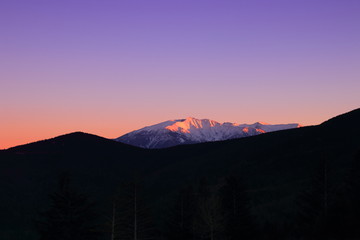 Coucher de solei dans les Pyrénées