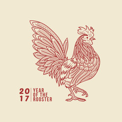 Rooster Line Illustration