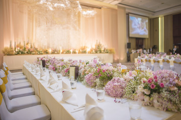 The elegant dinner table.