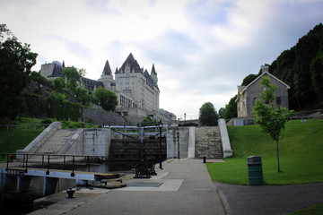 Château Laurier and Rideau Canal, Ottawa, Canada
